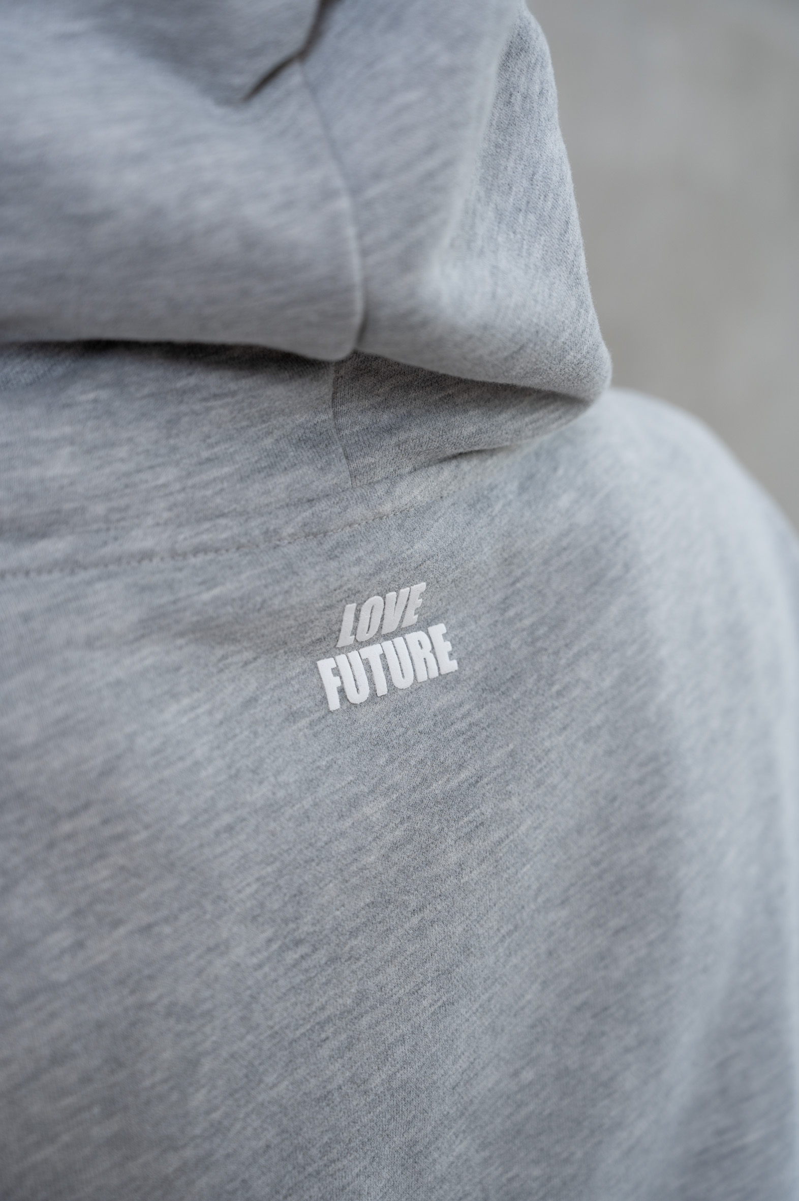 LOVE FUTURE Hoodie blau & grau