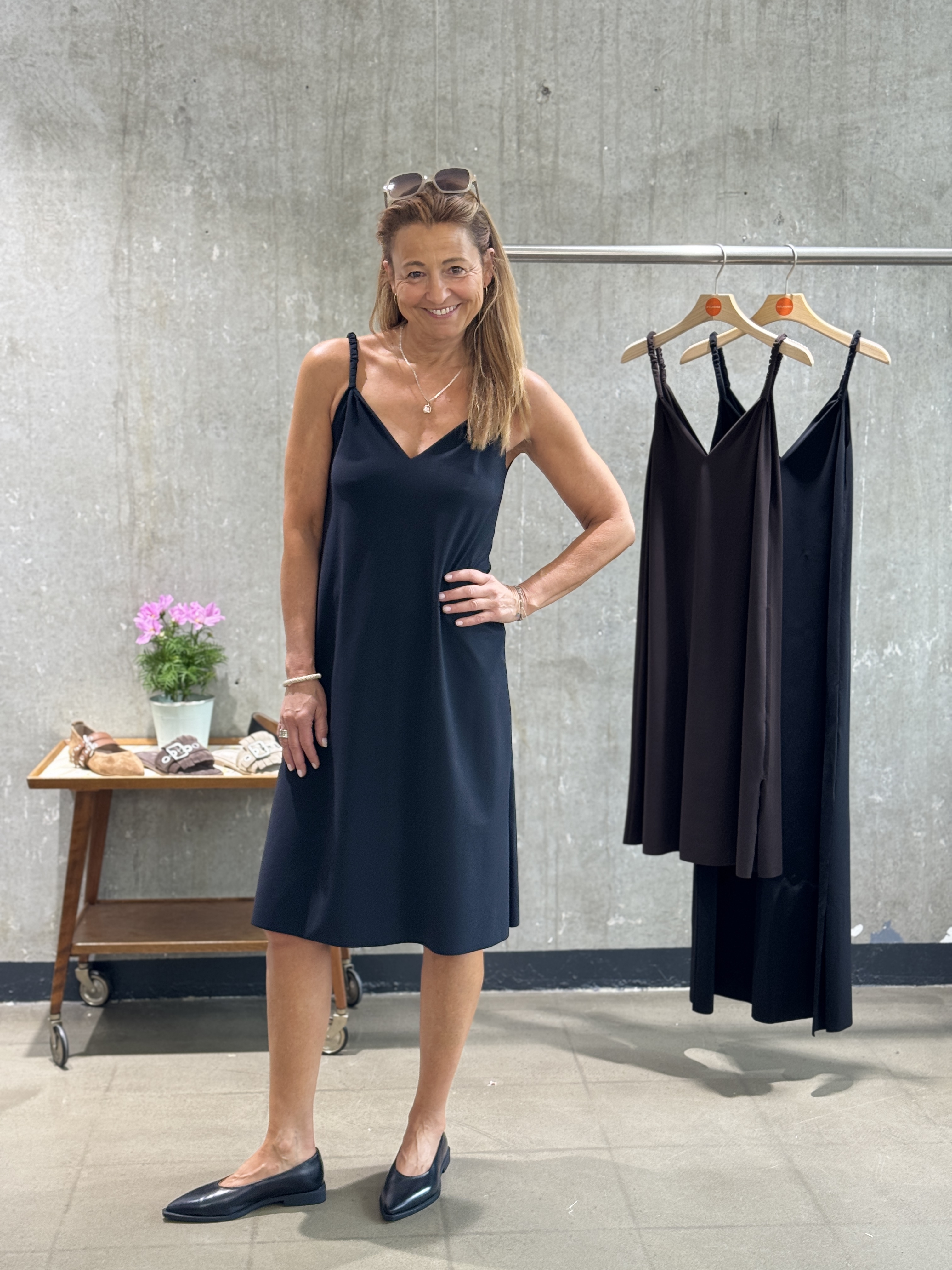 SASSENBACH_Style Kleid MADISON in schwarz & schoko