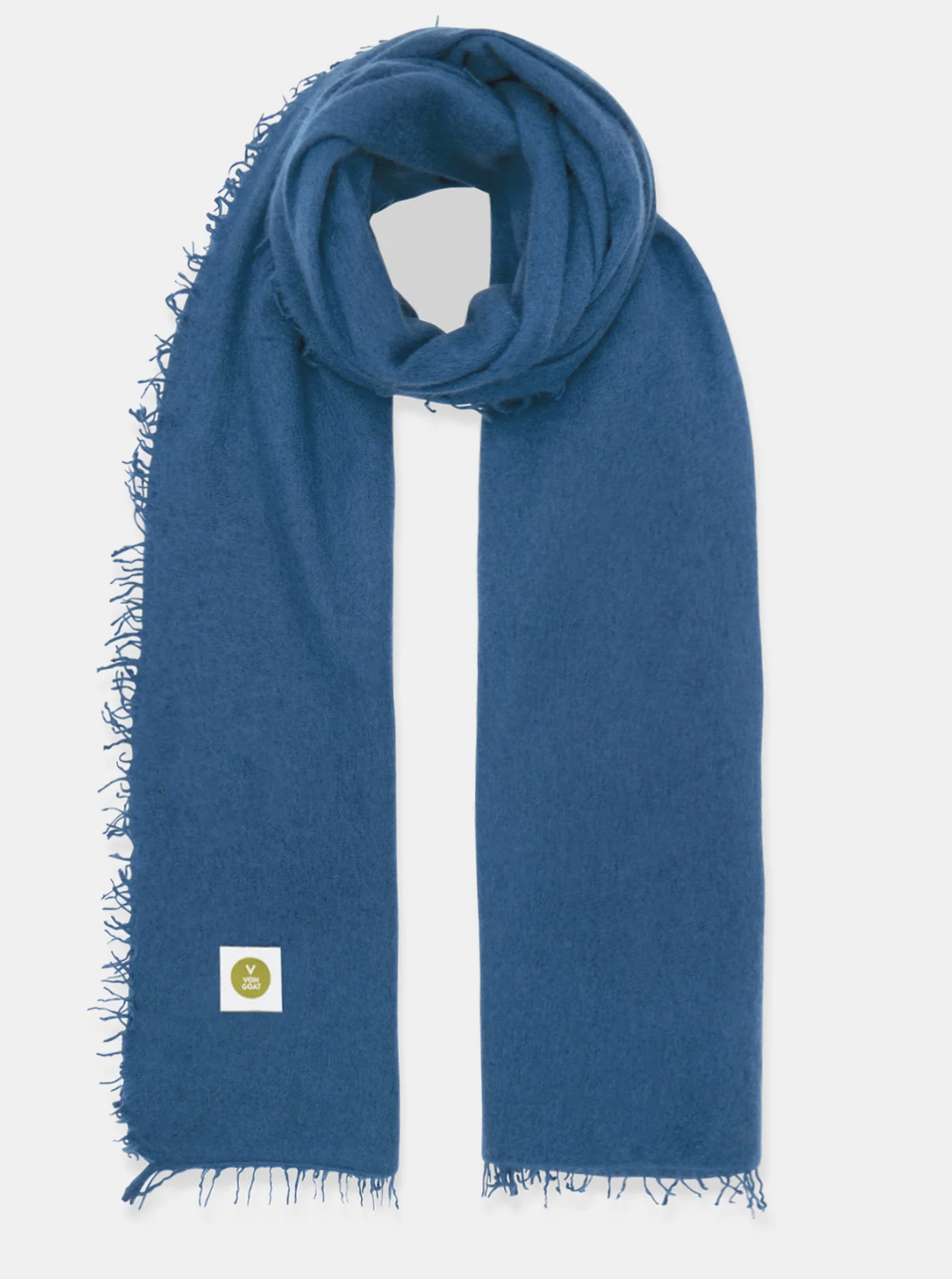 VON GOAT Cashmere Schal uni denim