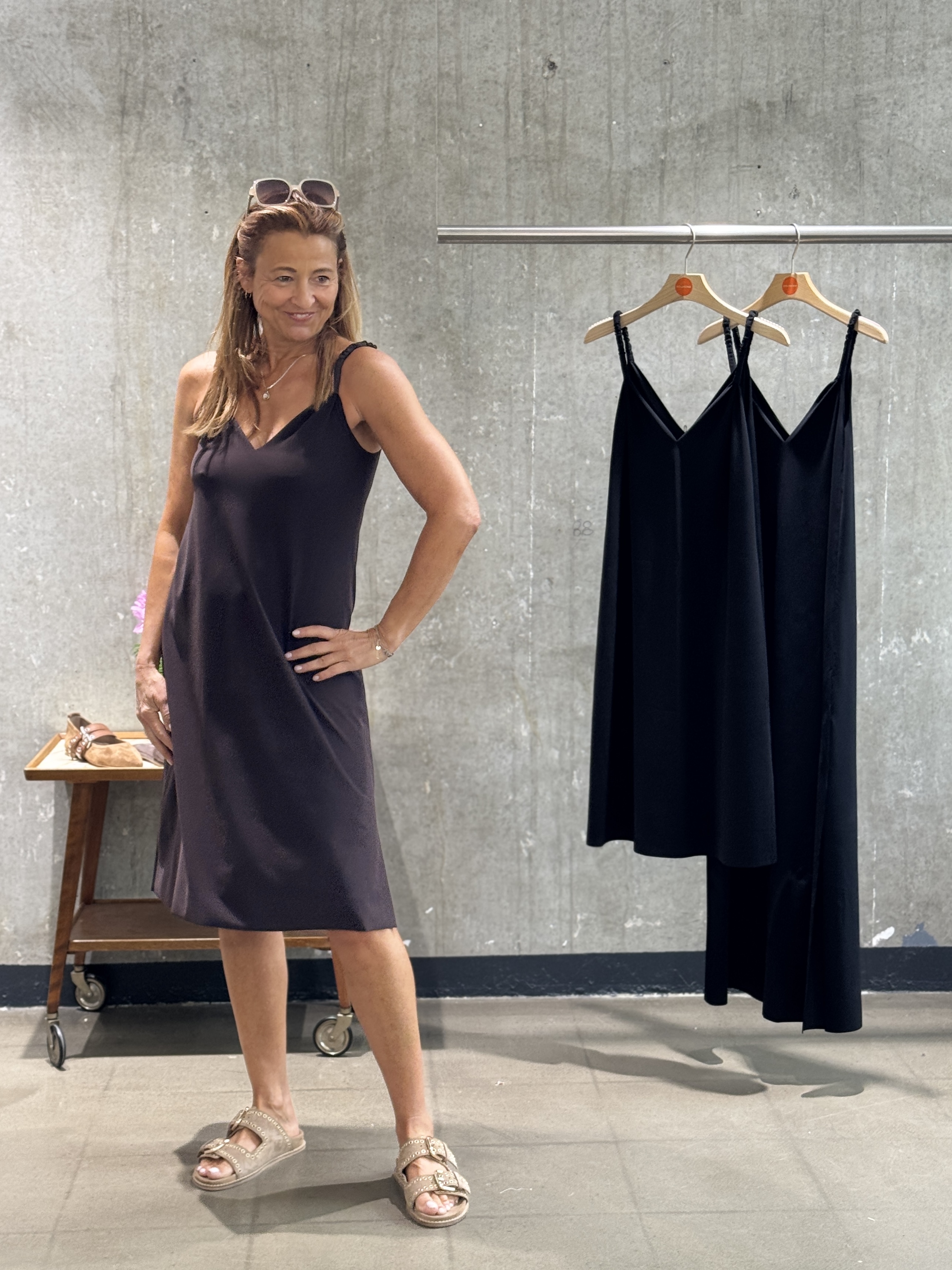 SASSENBACH_Style Kleid MADISON in schwarz & schoko