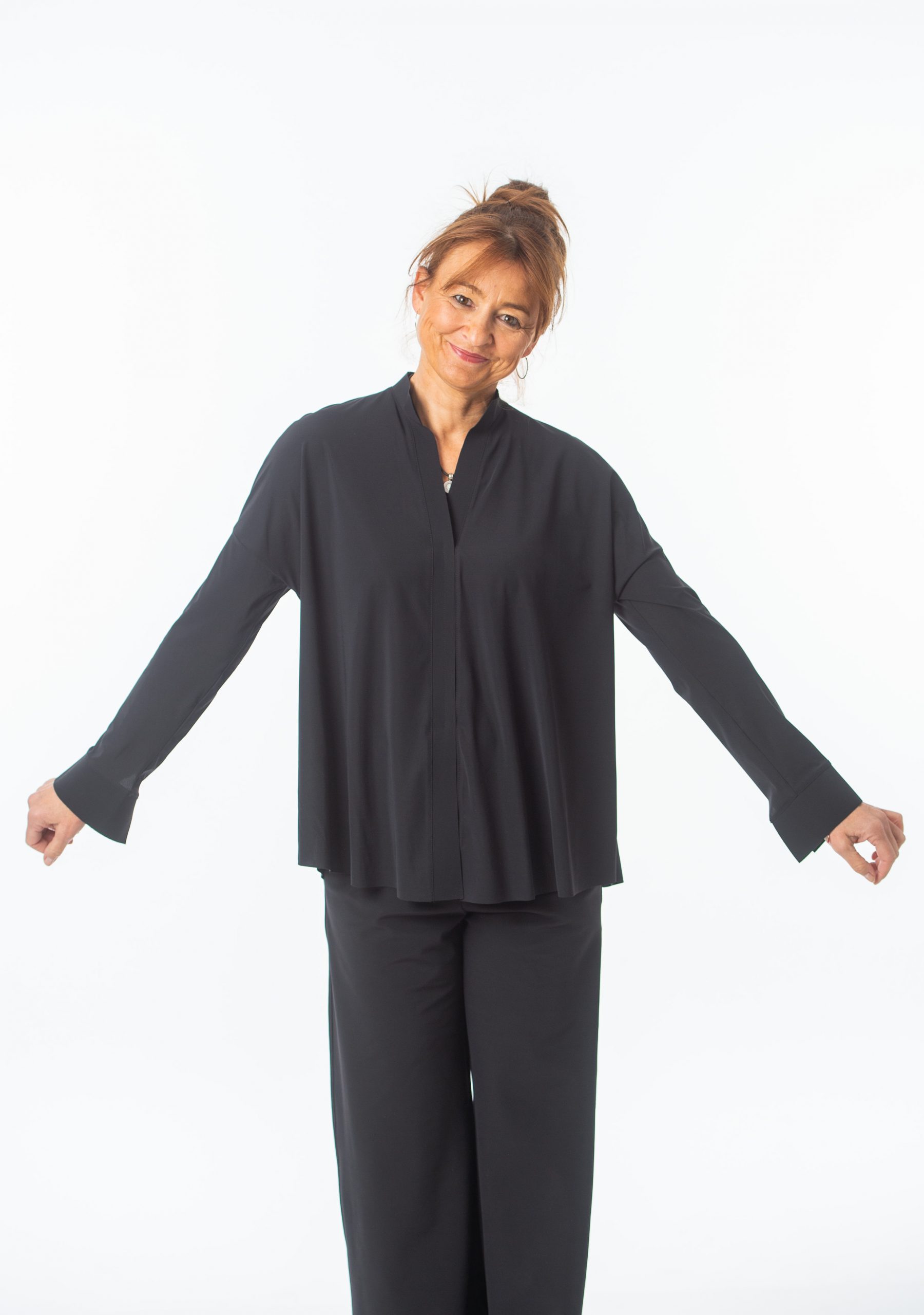 SASSENBACH_STYLE Bluse LIA schwarz & schoko