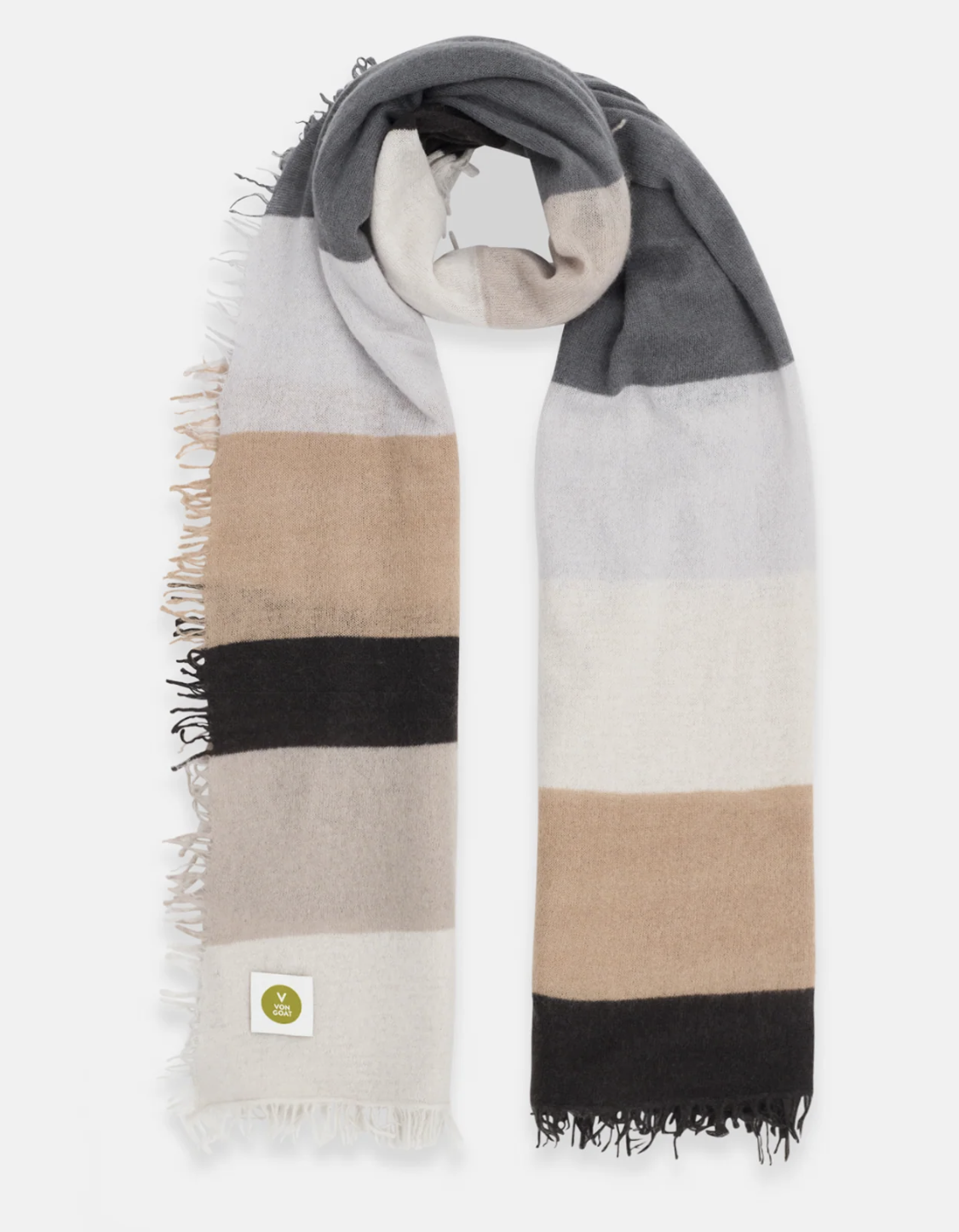 VON GOAT Cashmere Schal BIG STRIPE M