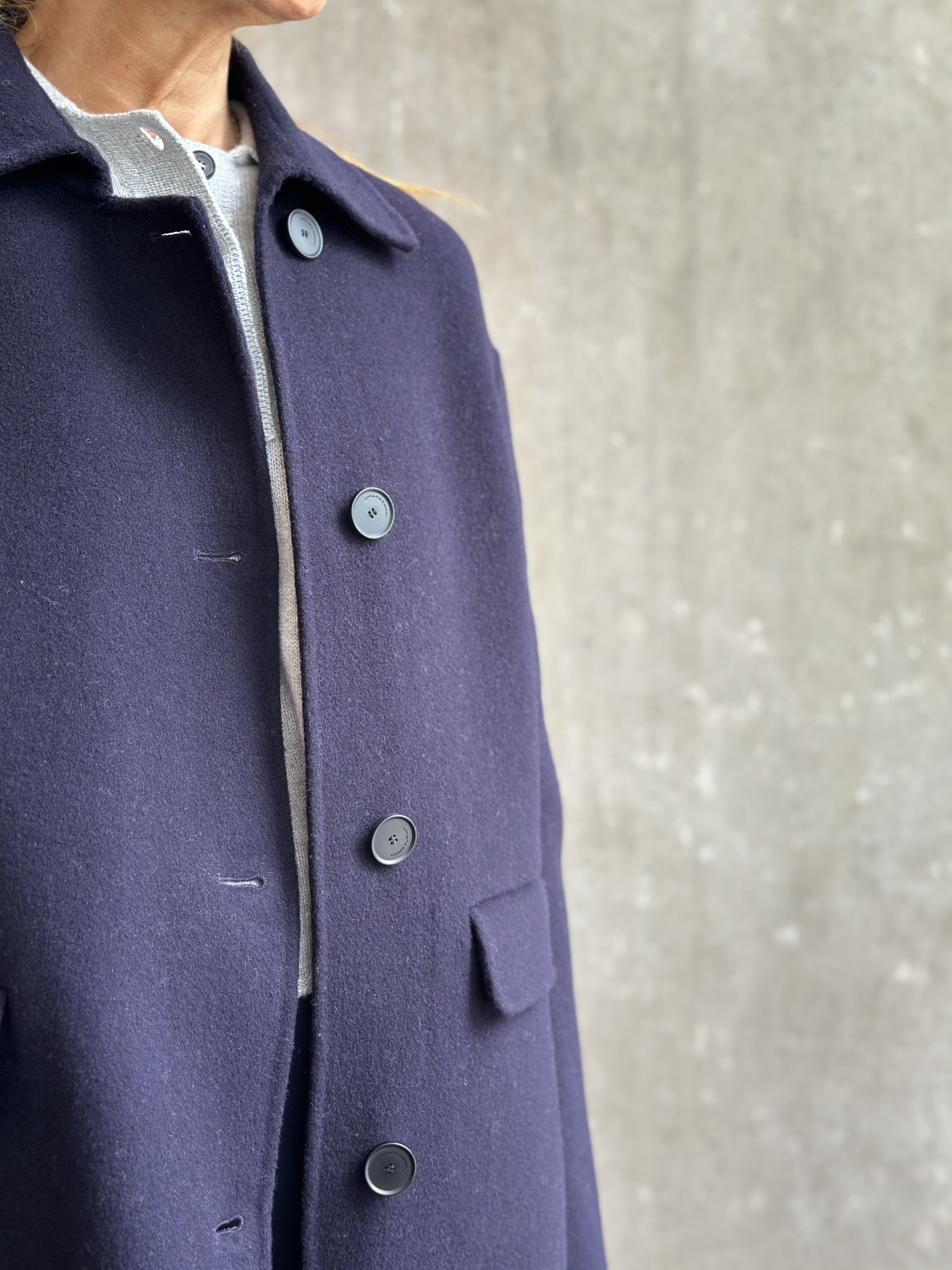 Liviana Conti Woll-Mantel blau