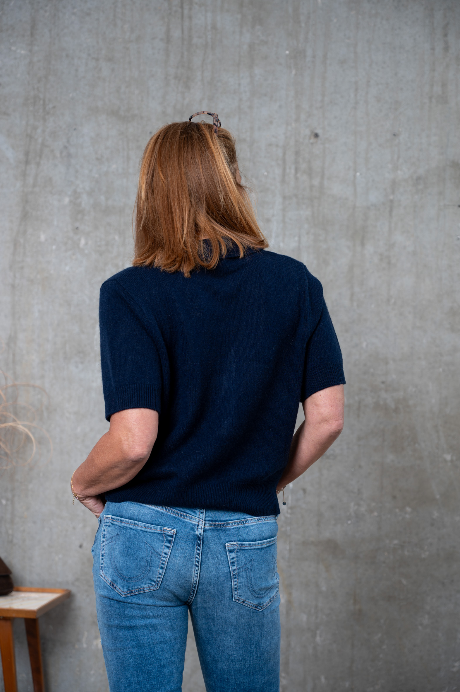 TRUE RELIGION Short Sleeve Polo navy & smoke