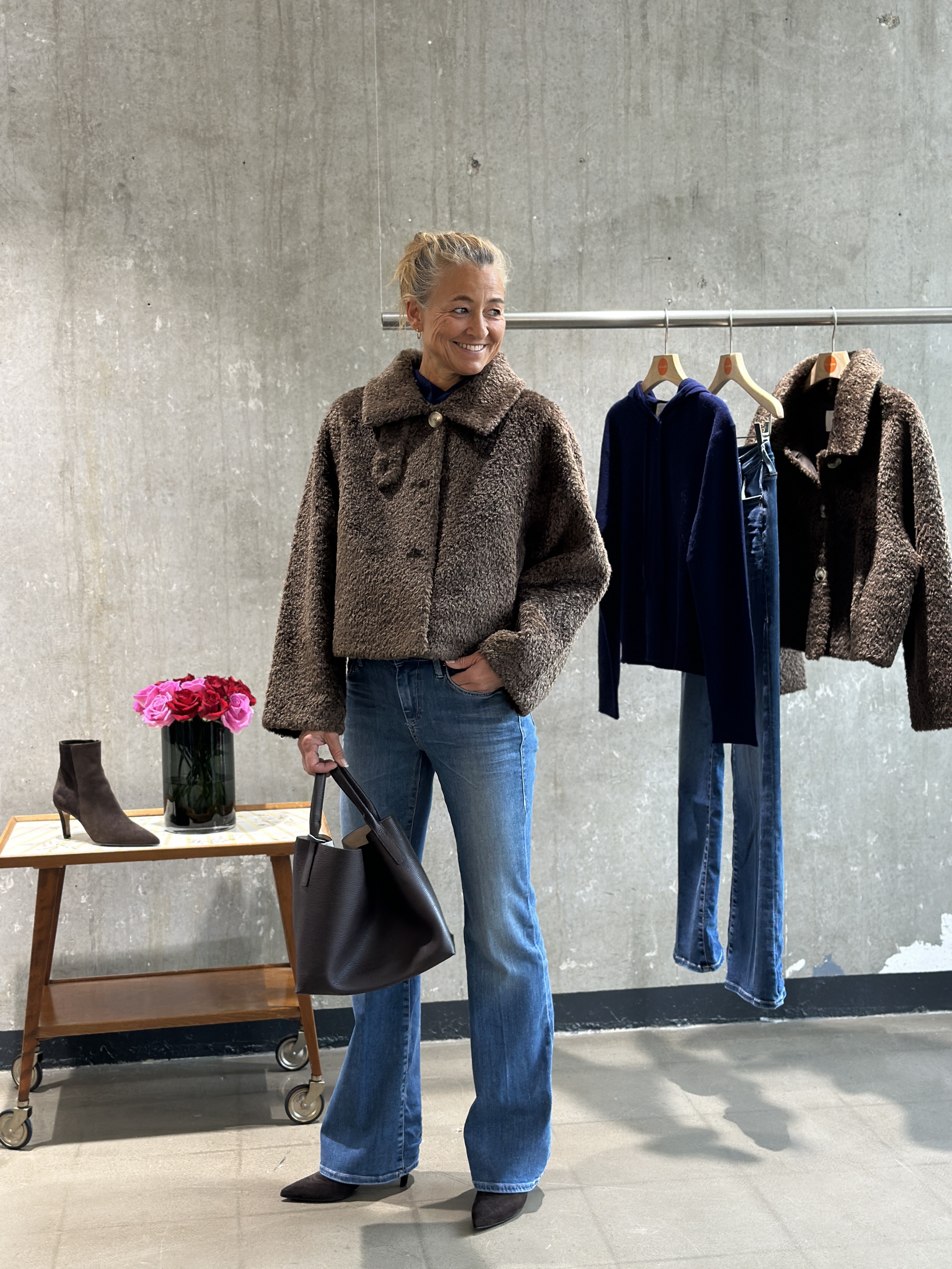 PRIDE TO BE Maerden Fur Jacke HELI brown & rose