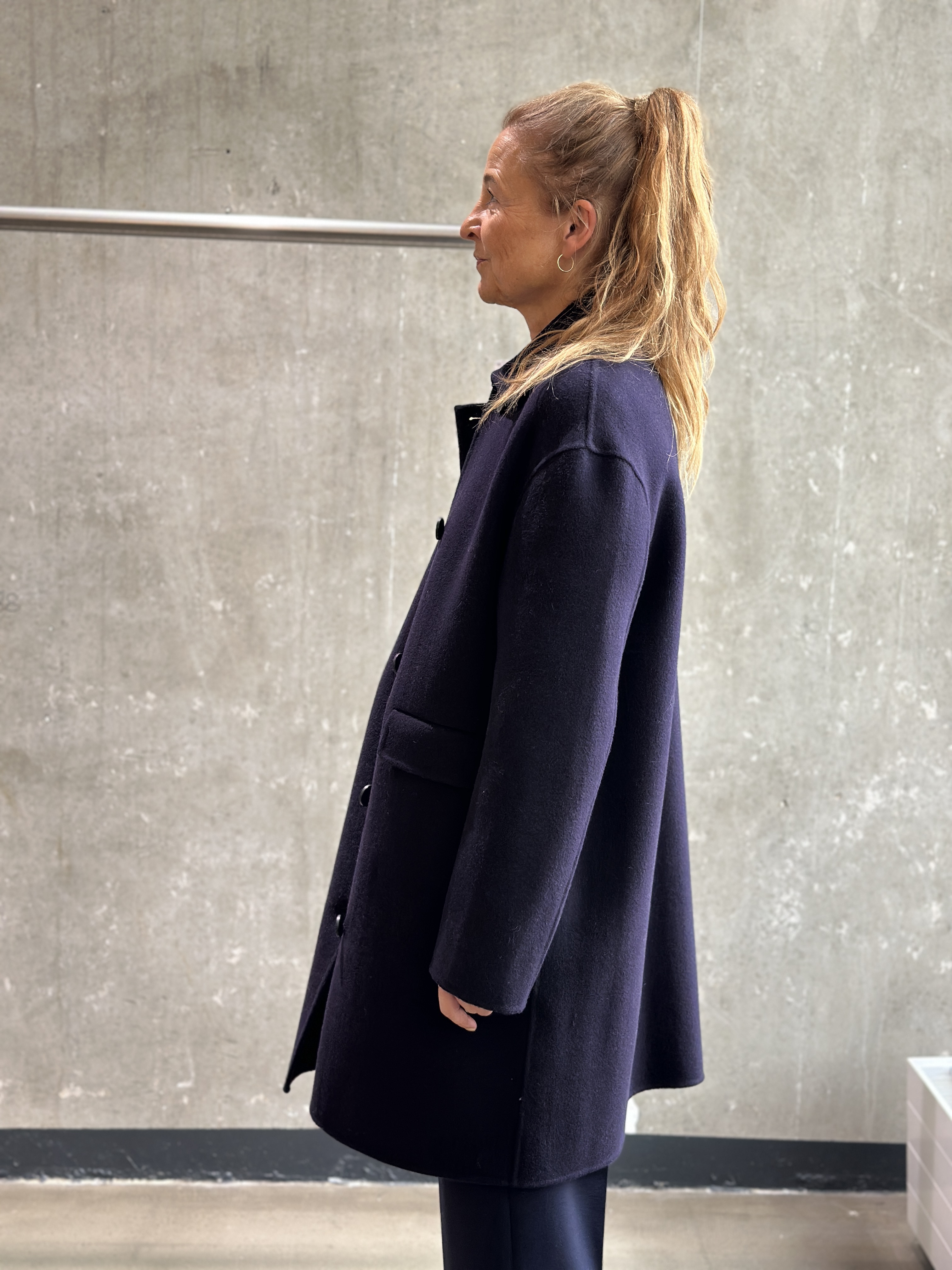 Liviana Conti Woll-Mantel blau