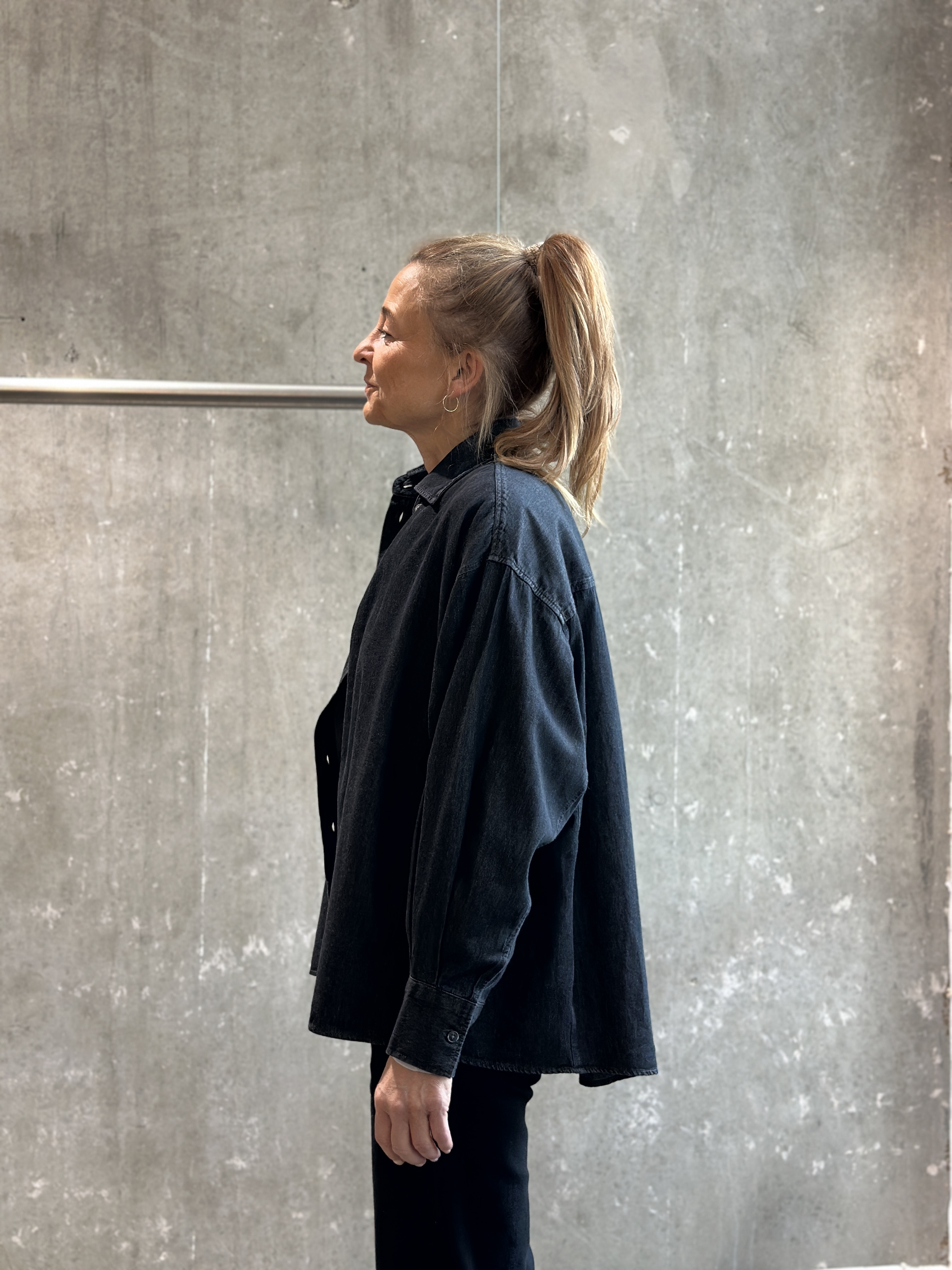 CLOSED Denim Bluse mid grey