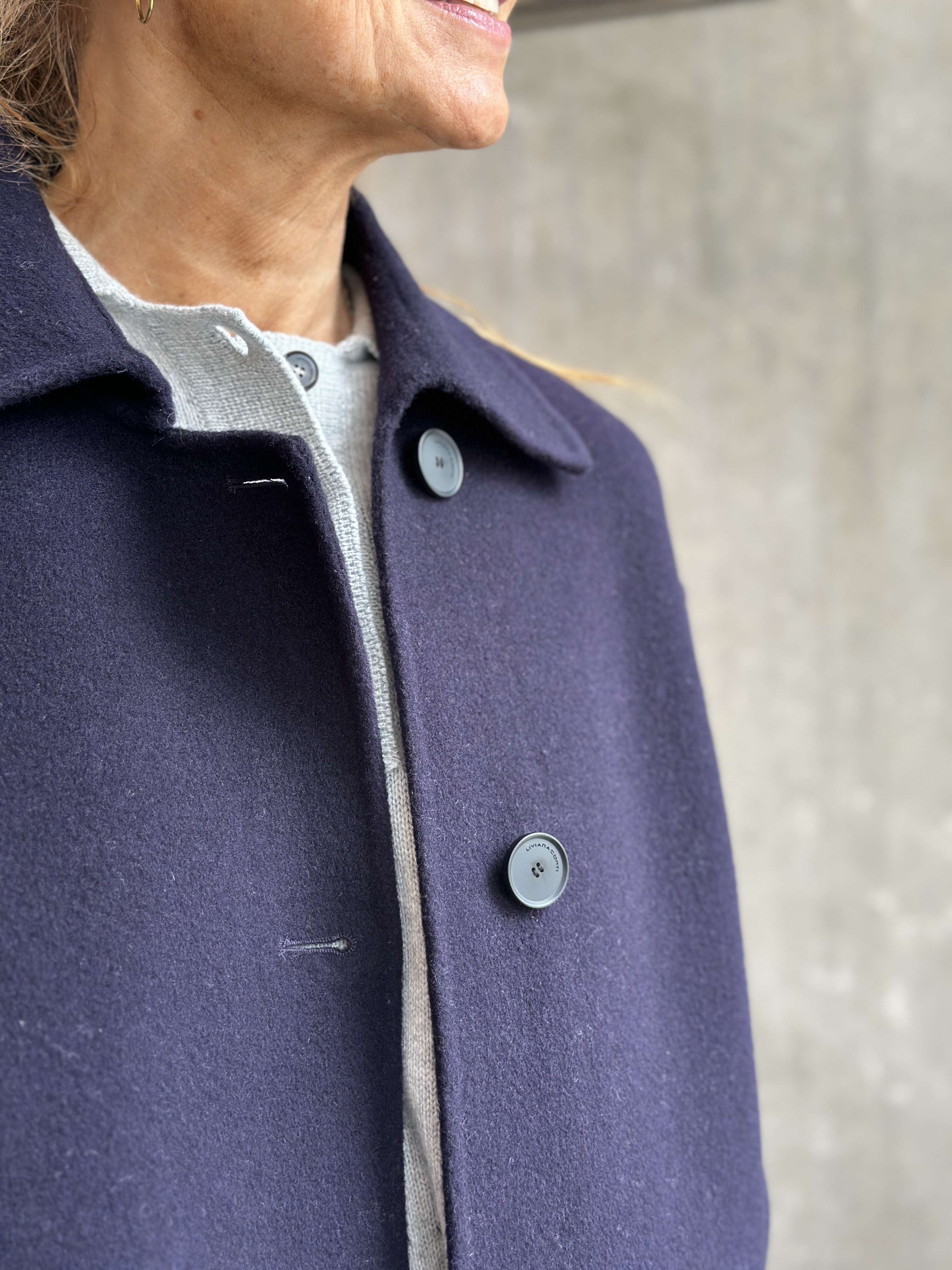 Liviana Conti Woll-Mantel blau