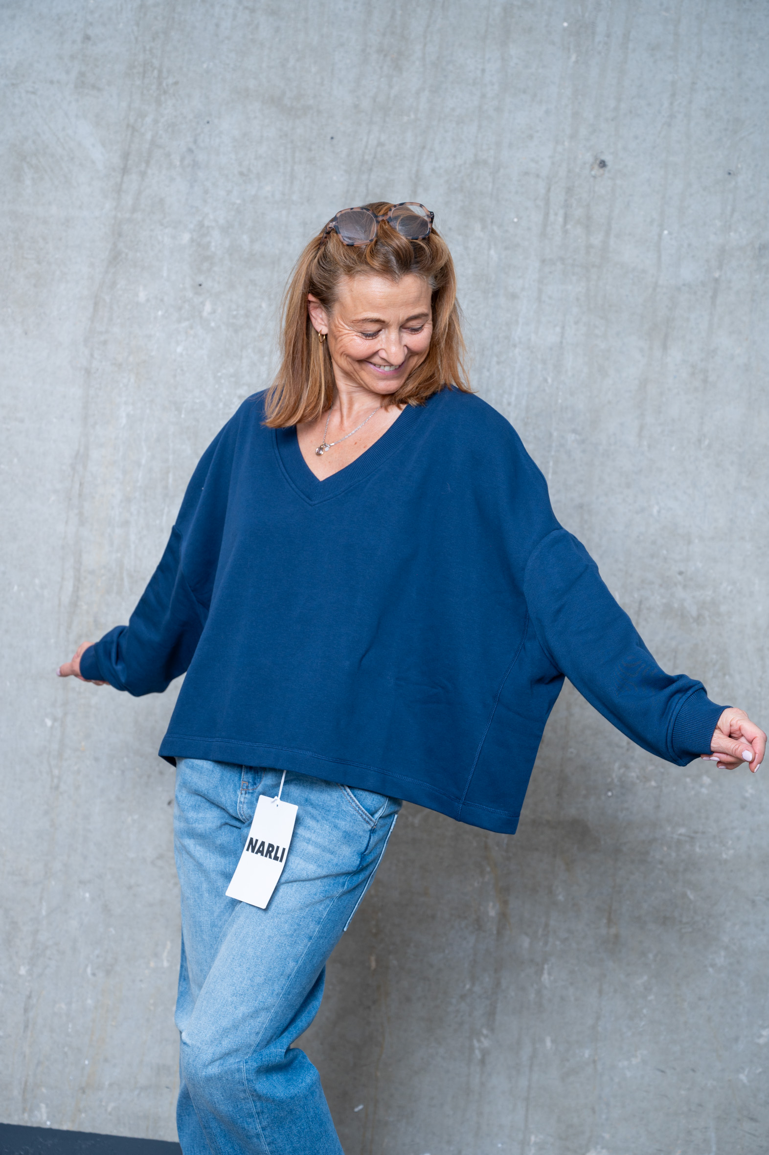 NARLI Sweat V-Ausschnitt 4 Farben