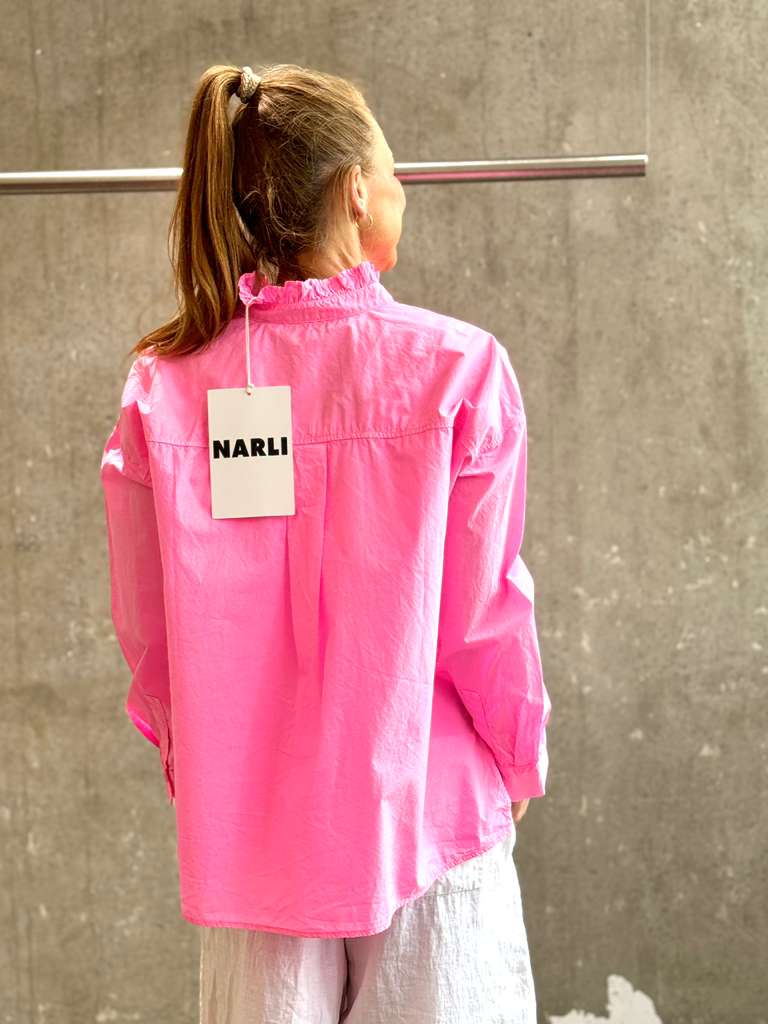 NARLI Bluse neonpink & ice