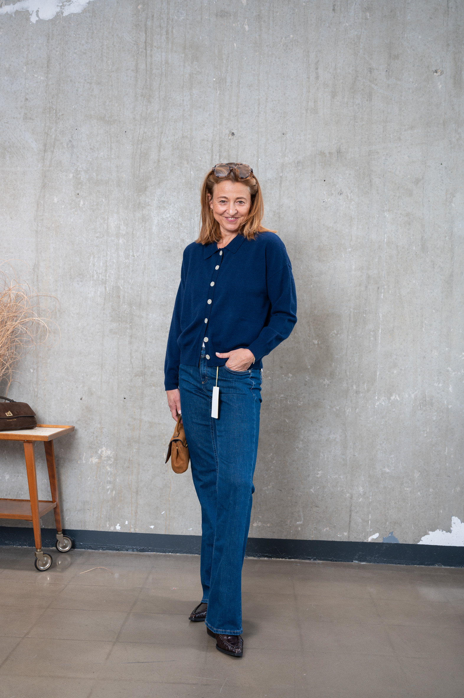 ABSOLUT CASHMERE CARDIGAN MAJURA navy&ivory