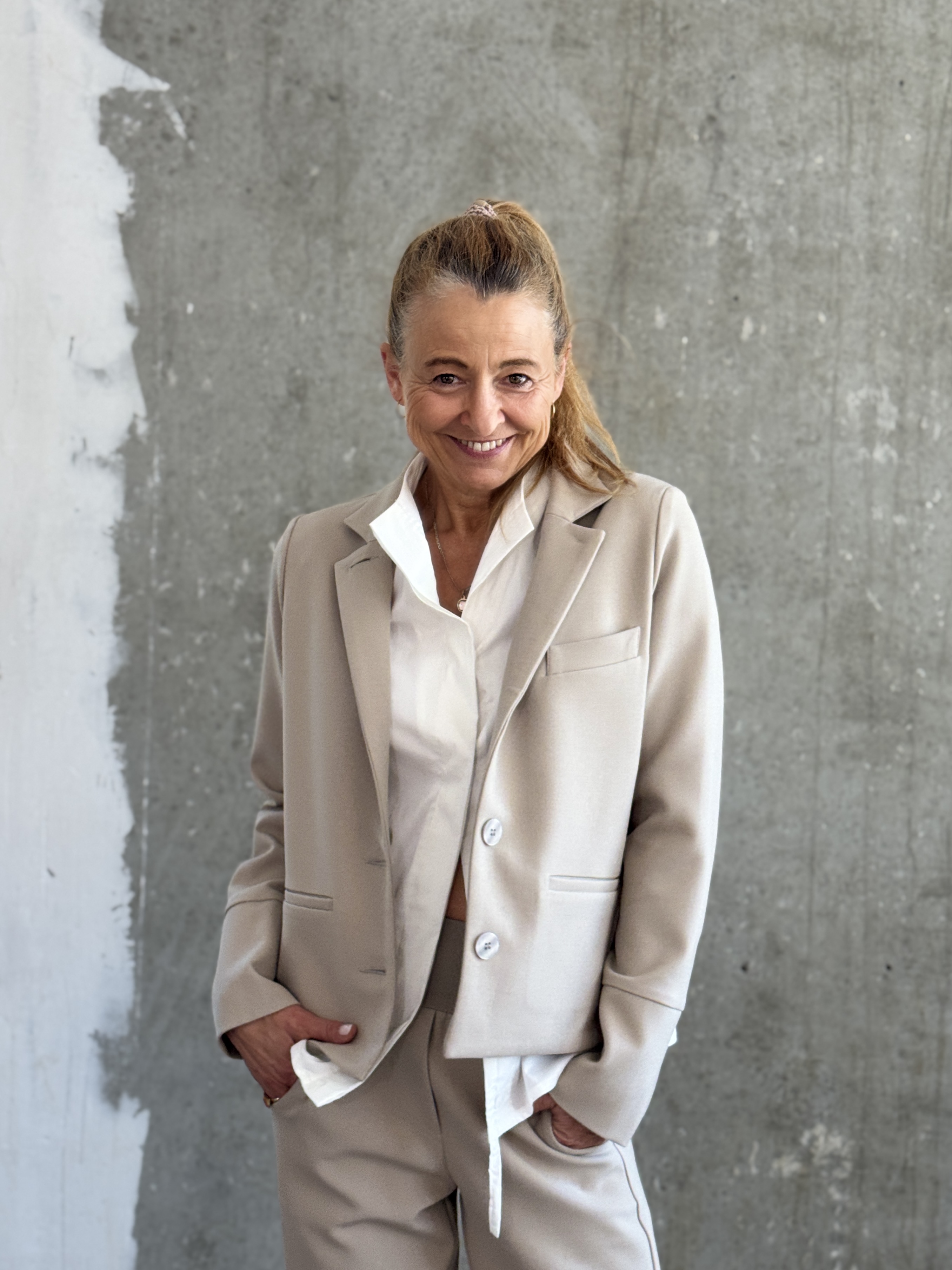 ANIA SCHIERHOLT Bluse 3337/42 white & muschel 