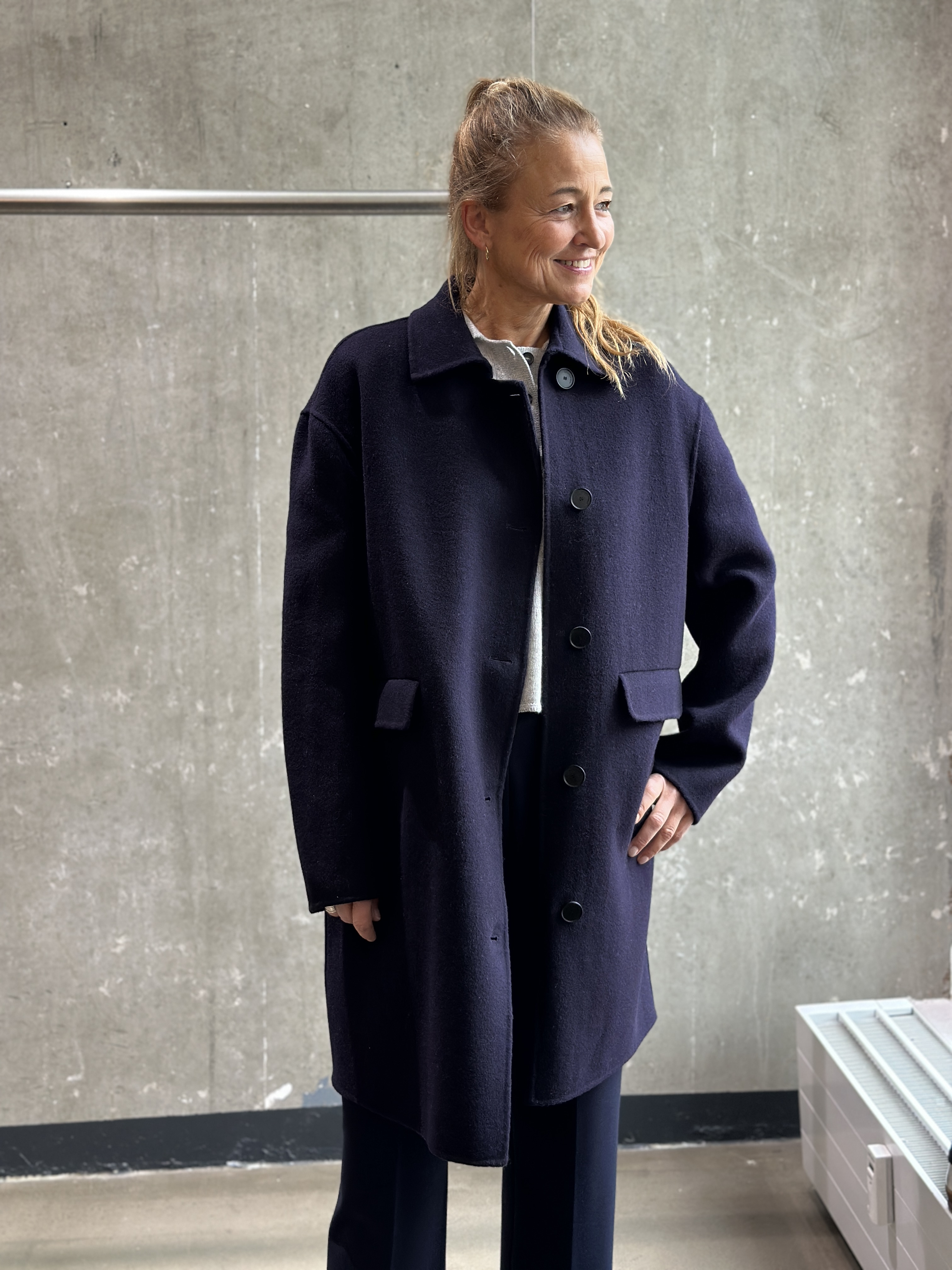 Liviana Conti Woll-Mantel blau