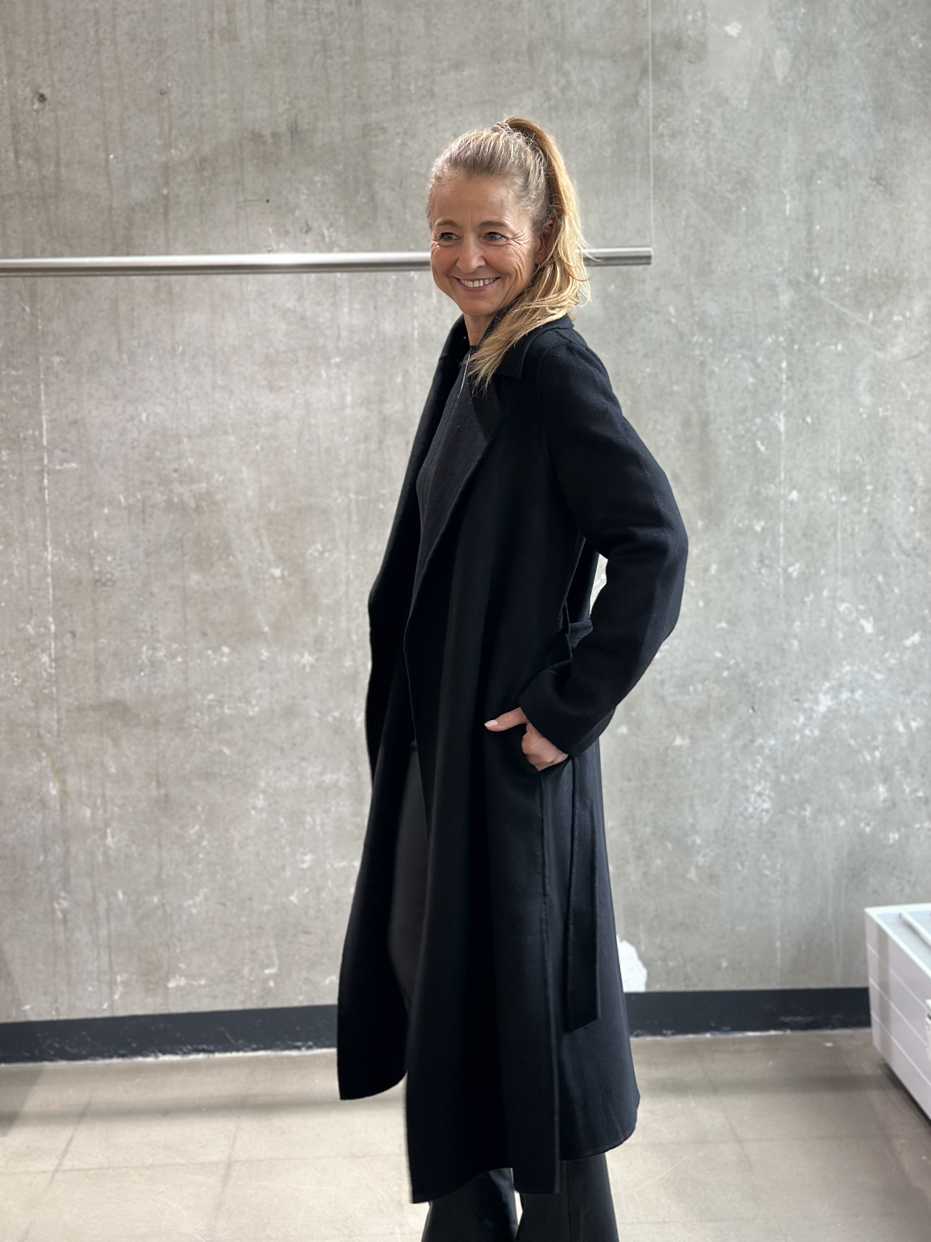 BOMBOOGIE Wollmantel schwarz