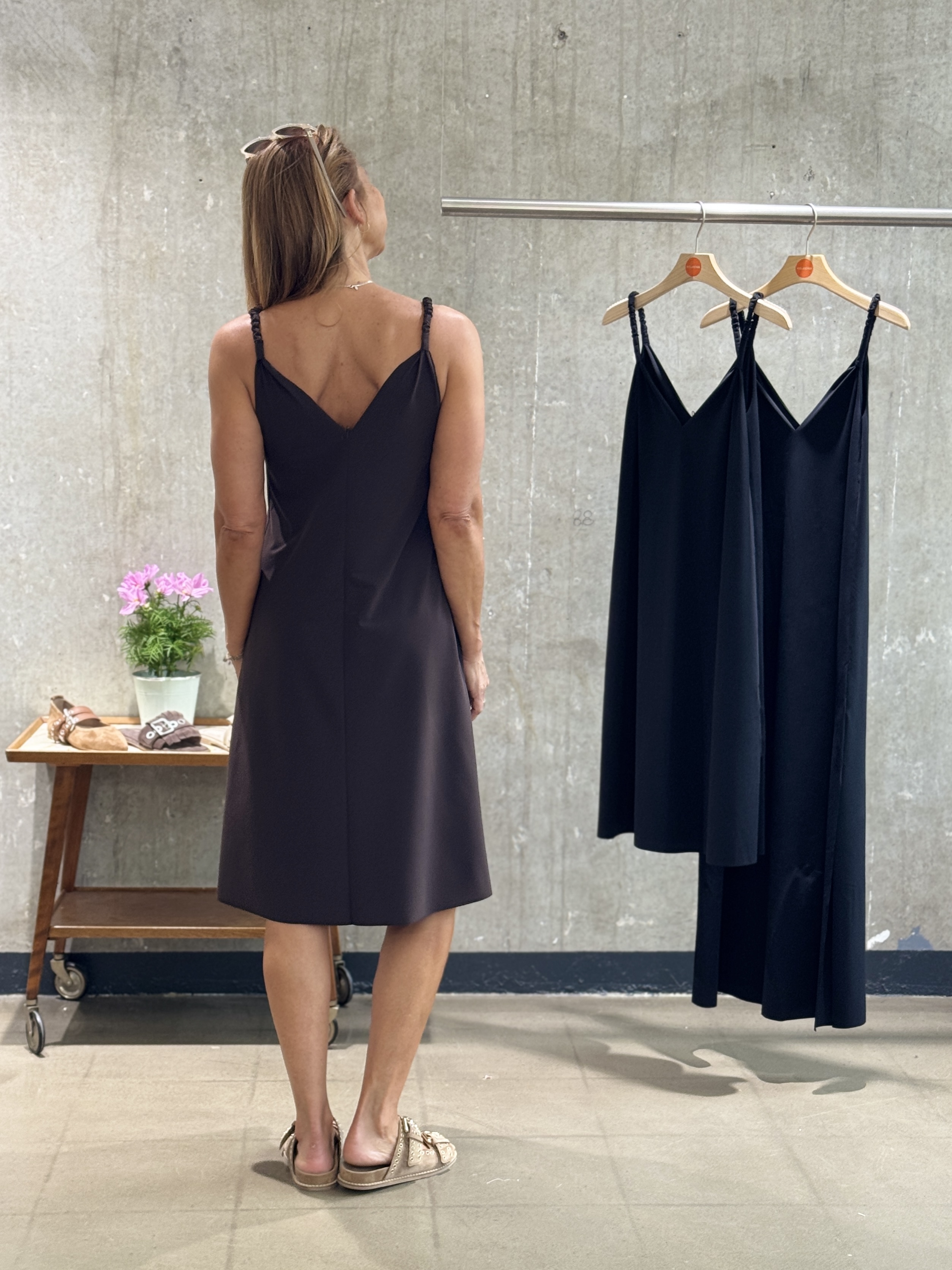 SASSENBACH_Style Kleid MADISON in schwarz & schoko