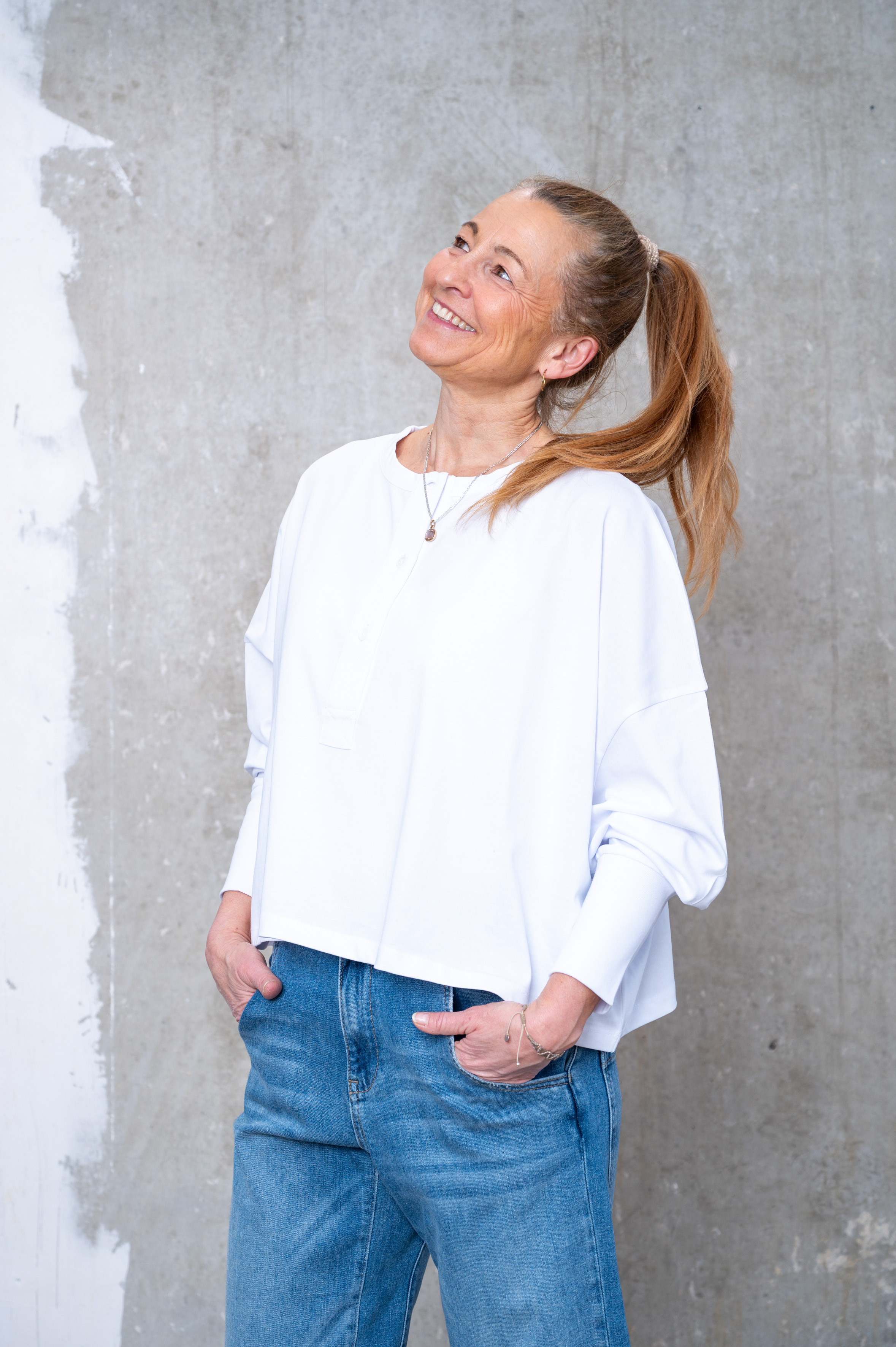 NARLI Shirt Big white & navy