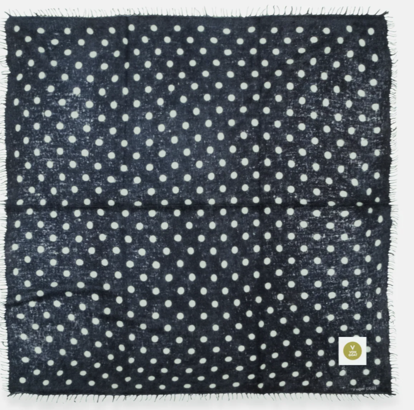 VON GOAT Bandana POLKA DOTS  mood indigo/sea foam XL