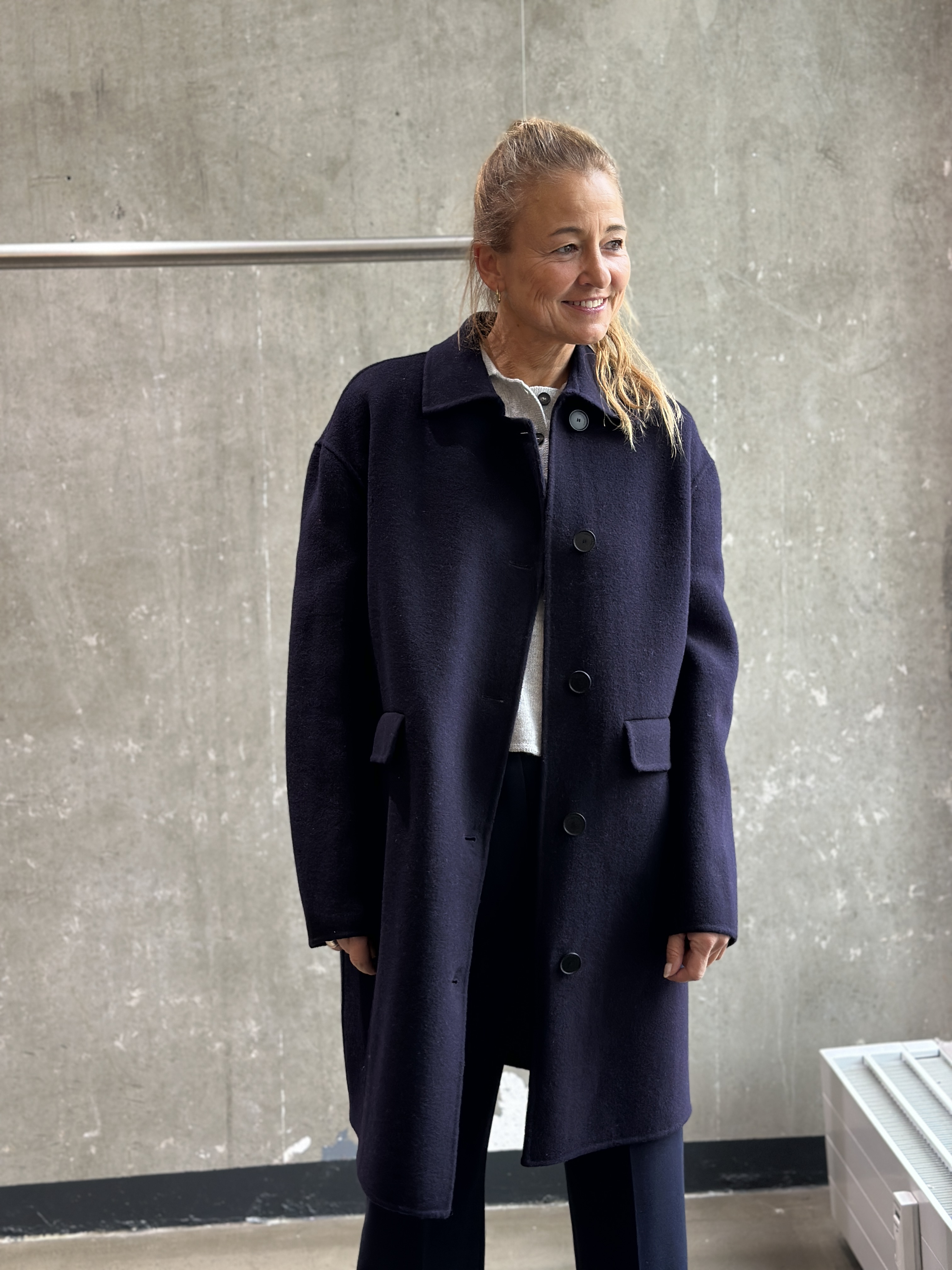 Liviana Conti Woll-Mantel blau