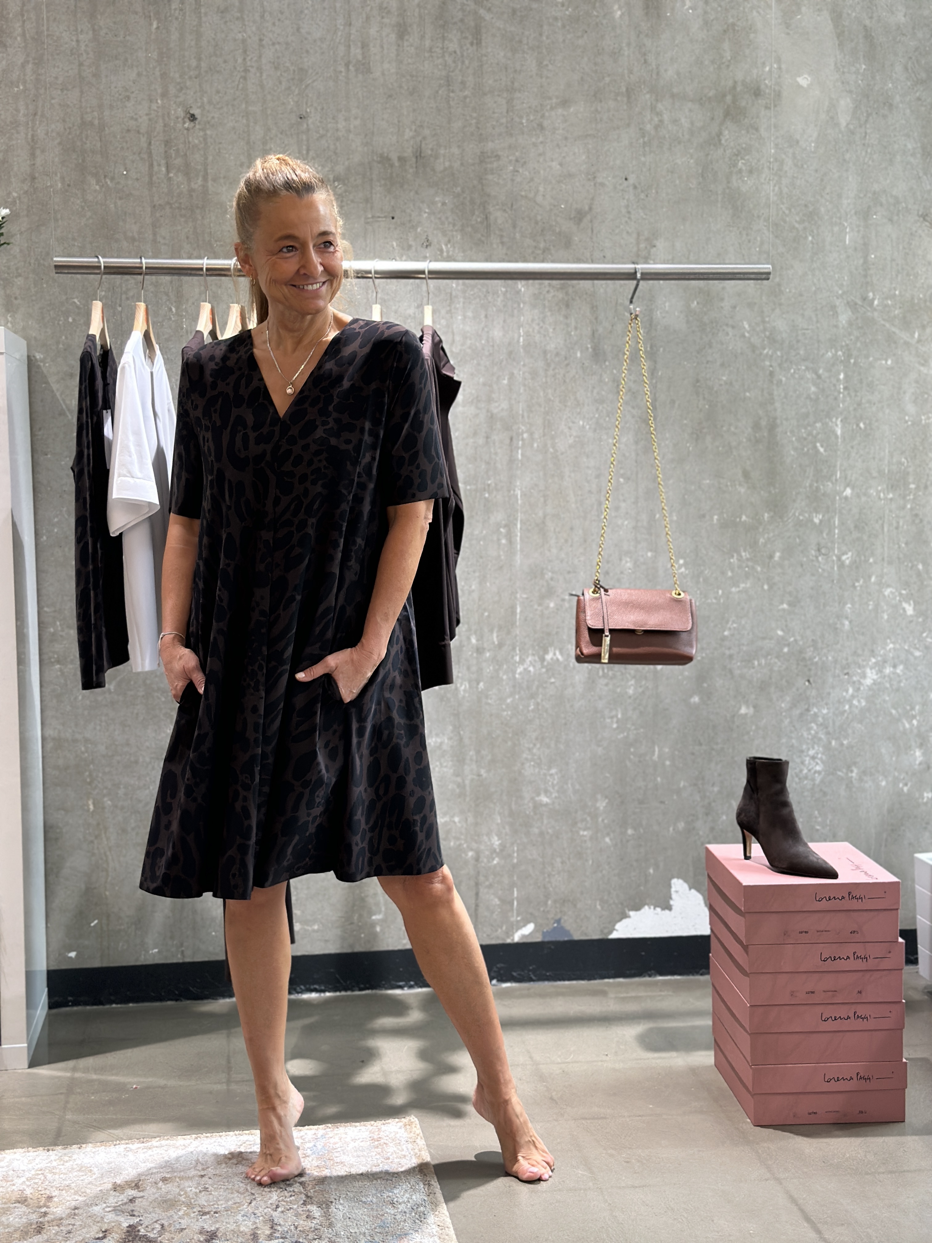 SASSENBACH_Style Kleid KASIMIRA LEO braun