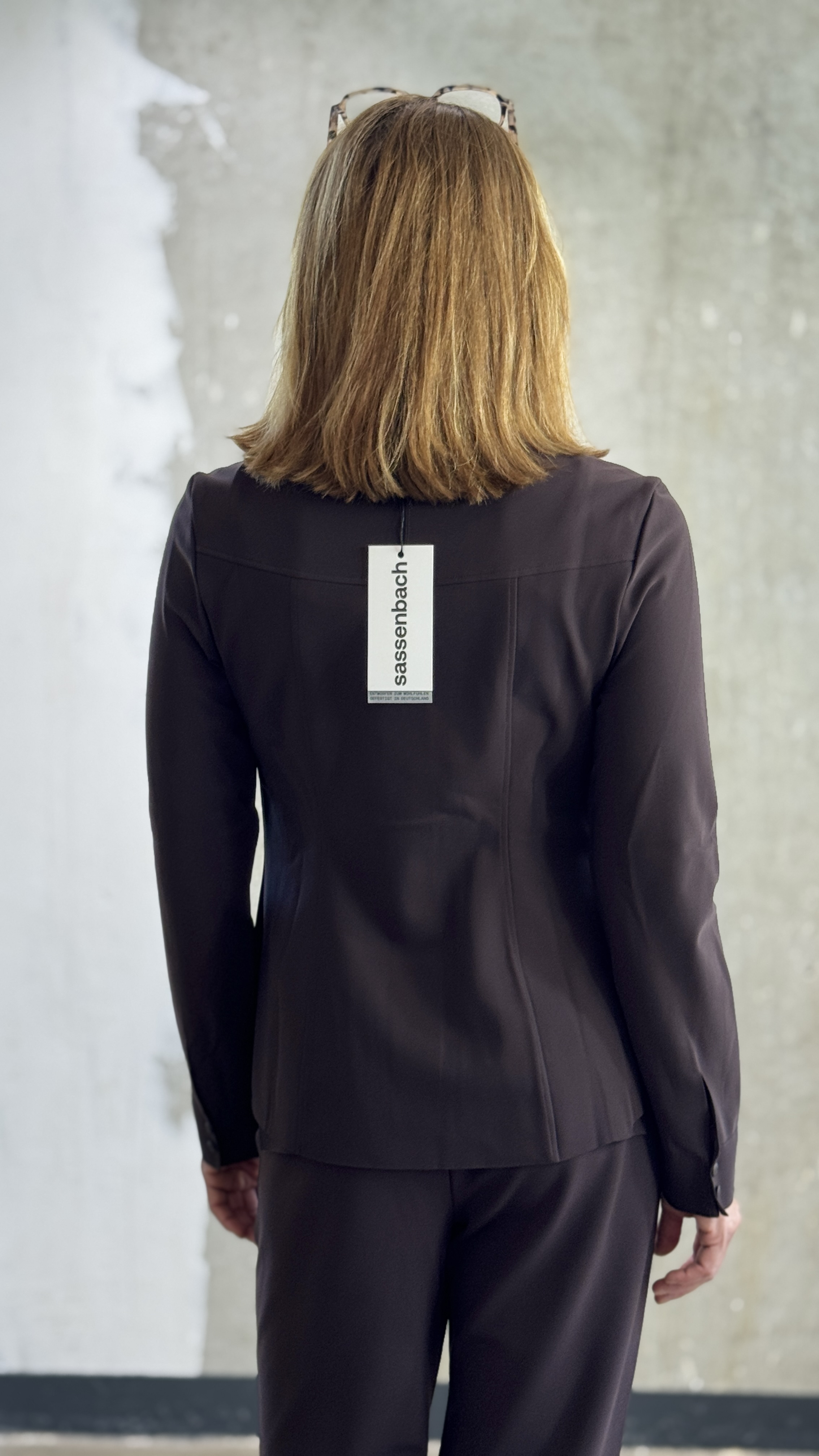 SASSENBACH_Style Bluse ALMUT schoko & schwarz